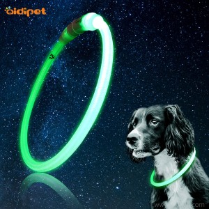 Найлонова LED светлина яка за куче Тръбена форма колие за домашни любимци рязане свободно